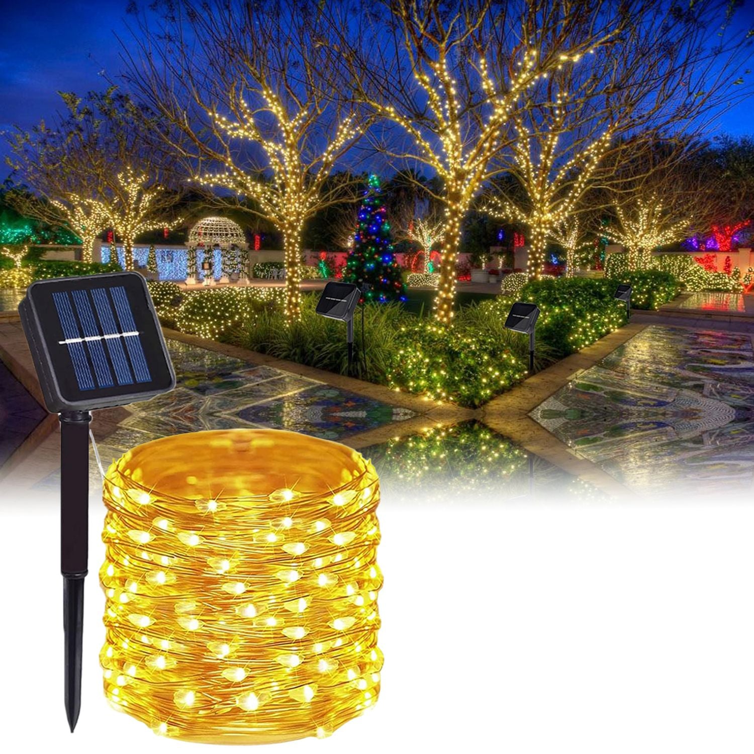 💥 ¡ILUMINA TU NAVIDAD SIN COSTOS! 🔥 EcoBrillo® Luces Solares Decorativas de 20m con Carga Eficiente ☀️🎄 🔥 60% DE DESCUENTO + ENVÍO GRATIS 🚚